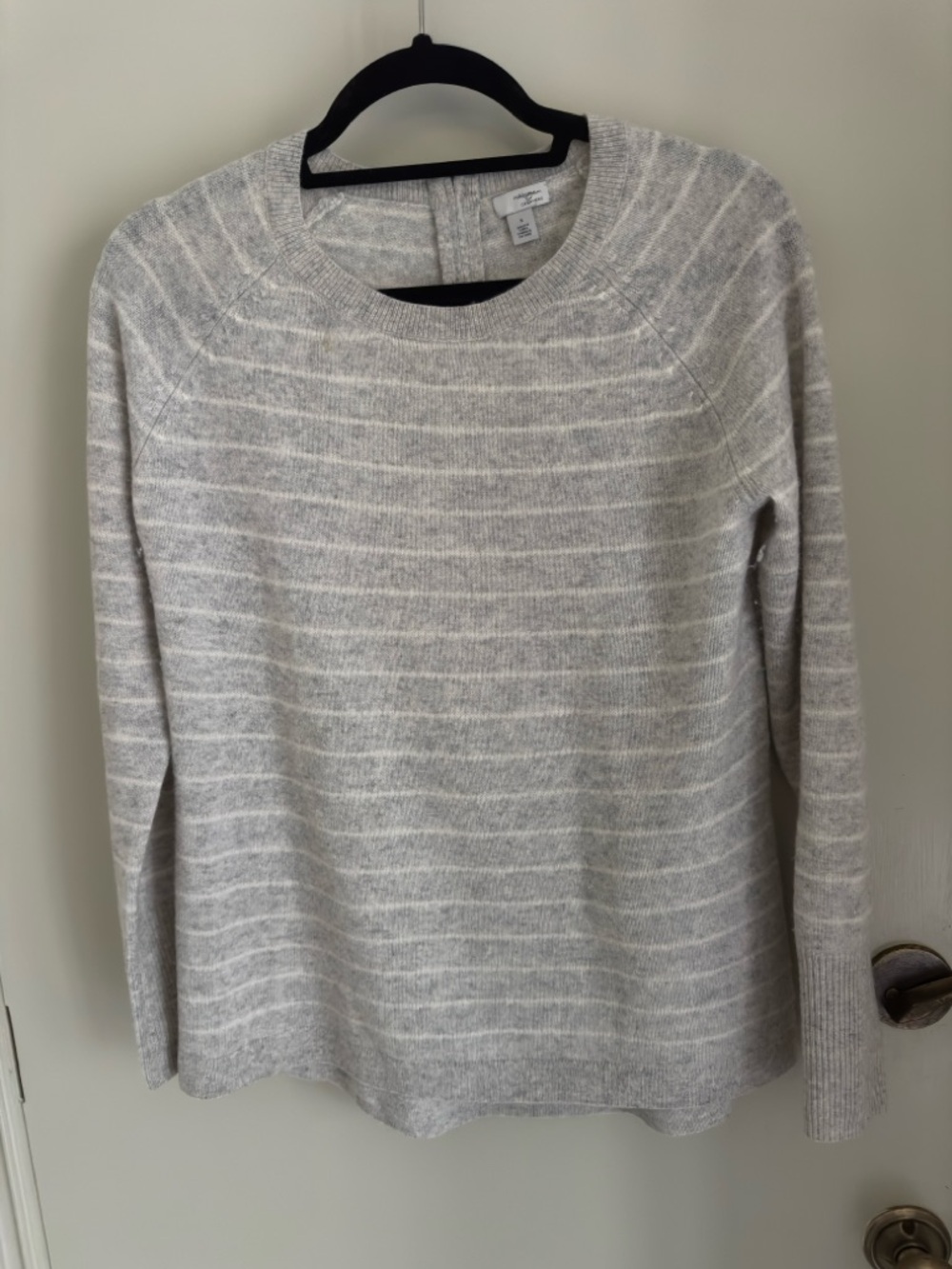 Cashmere Light Gray Striped Sweater/Tunic